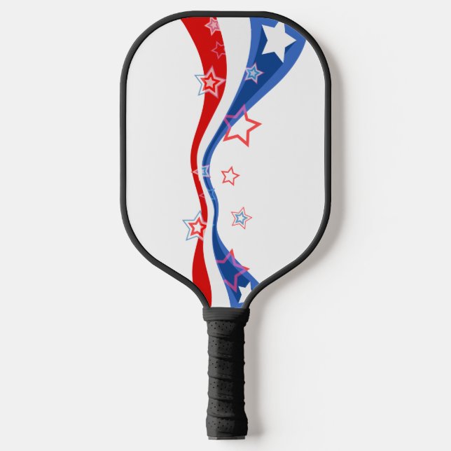Palas De Pickleball Bandera de Estados Unidos blanca y azul (Anverso)