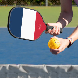 Palas De Pickleball Bandera de Francia con tu nombre