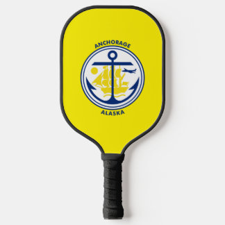 Palas De Pickleball bandera de la ciudad de Anchorage (Alaska)