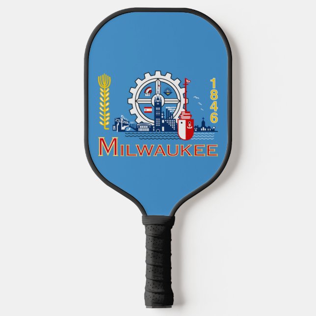 Palas De Pickleball Bandera de Milwaukee, Wisconsin (Anverso)
