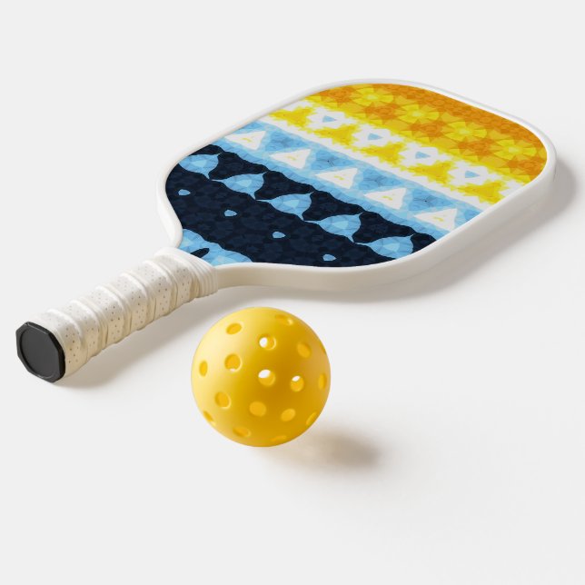 Palas De Pickleball Bandera de orgullo Boho Groovy Geométrico Abstract (Distribución 2)
