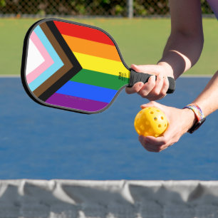 Palas De Pickleball Bandera de orgullo Progreso de SlipperyJoe seis fr