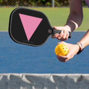 Palas De Pickleball bandera de triángulo rosa de SlipperyJoe's símbolo
