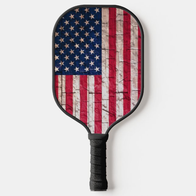 Palas De Pickleball Bandera de Vintage Americana (Anverso)