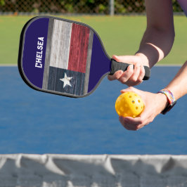 Palas De Pickleball Bandera del estado de Texas estilo rústico estilo 