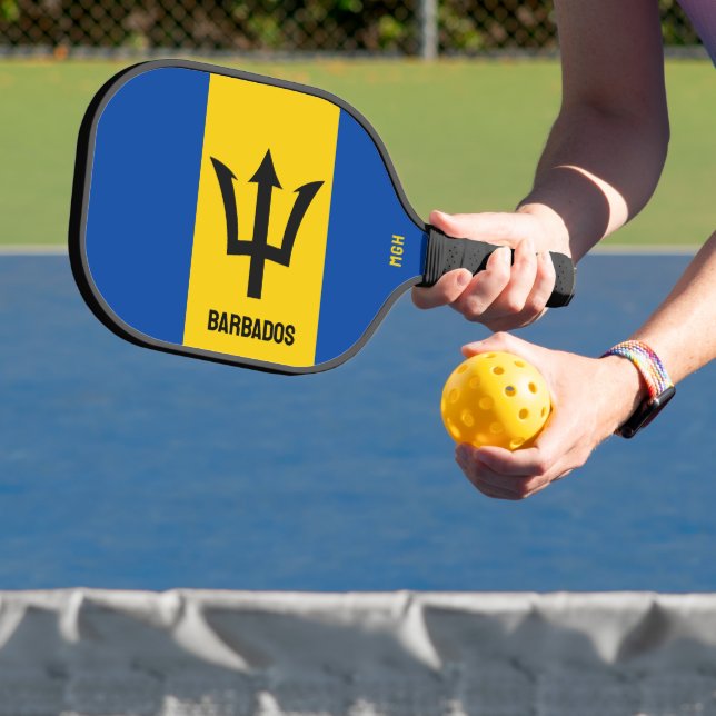 Palas De Pickleball Bandera del Monograma personalizado de Barbados (in situ)
