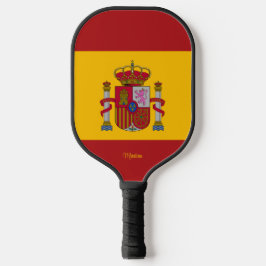 Palas De Pickleball Bandera española con tu nombre