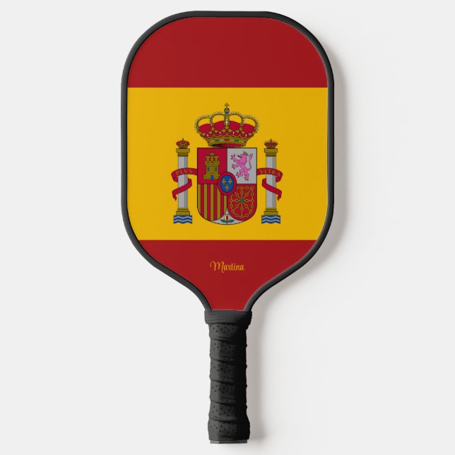 Palas De Pickleball Bandera española con tu nombre (Anverso)