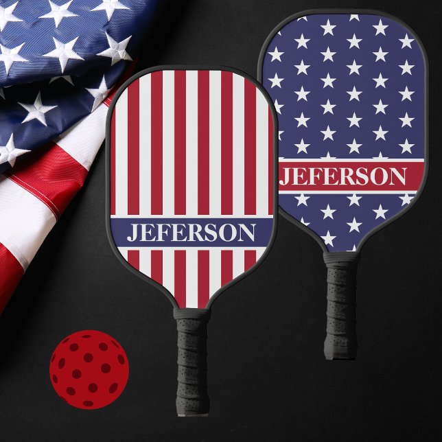 Palas De Pickleball Bandera estadounidense 4 de julio juego familiar B (Subido por el creador)