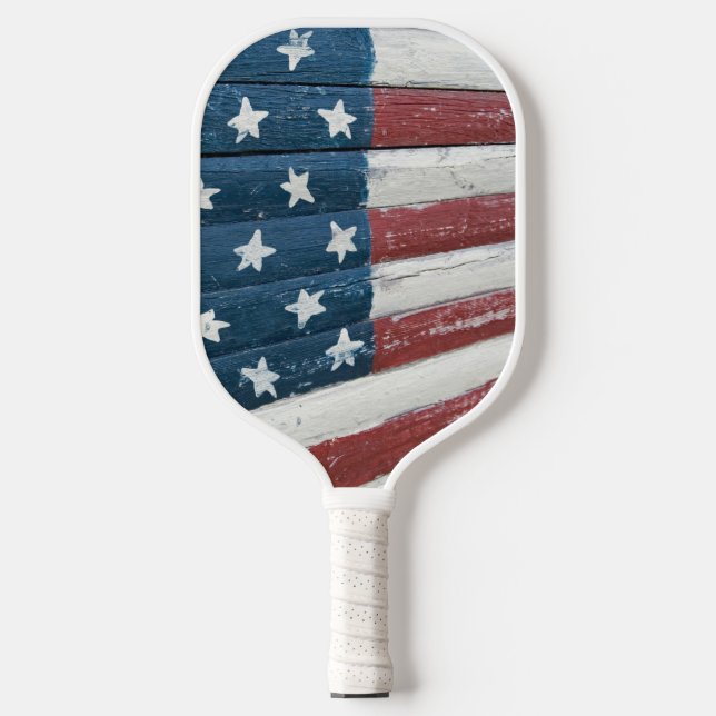 Palas De Pickleball Bandera estadounidense de madera (Anverso)