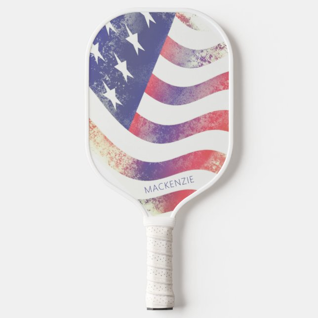 Palas De Pickleball Bandera estadounidense moderna personalizada (Anverso)