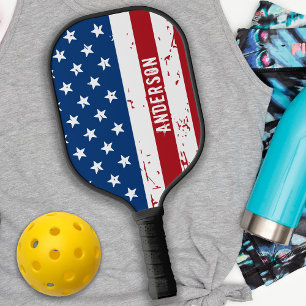 Palas De Pickleball Bandera estadounidense personaliza estrellas patri