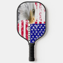 Palas De Pickleball Bandera estadounidense personalizada del águila ca
