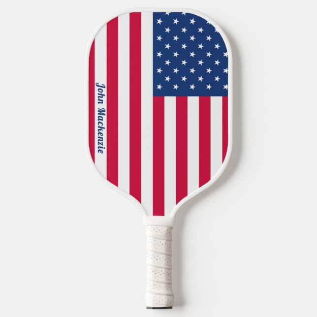 Palas De Pickleball Bandera estadounidense | Personalizado (Anverso)