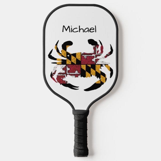 Palas De Pickleball Bandera estatal de Maryland personalizada/Cangrejo (Anverso)