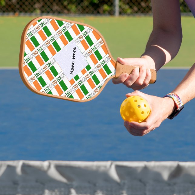 Palas De Pickleball Bandera irlandesa cubierta con tu nombre (in situ)