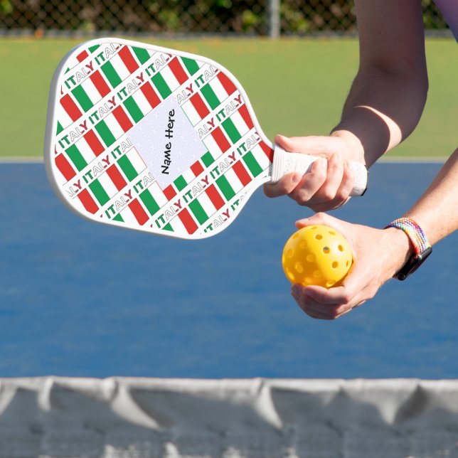 Palas De Pickleball Bandera italiana cubierta con tu nombre (in situ)