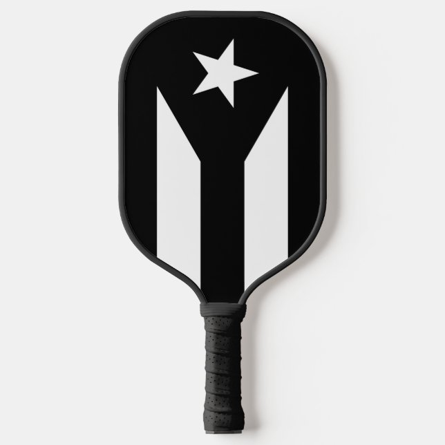 Palas De Pickleball Bandera negra de Puerto Rico (Anverso)