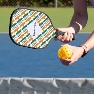 Palas De Pickleball Bandera nigerina de Nigeria Personalización negra