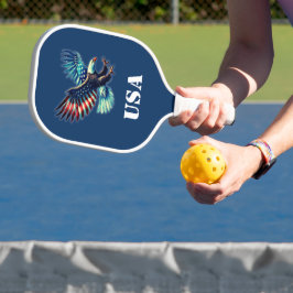 Palas De Pickleball Bandera Patriótica del Águila Americana Azul