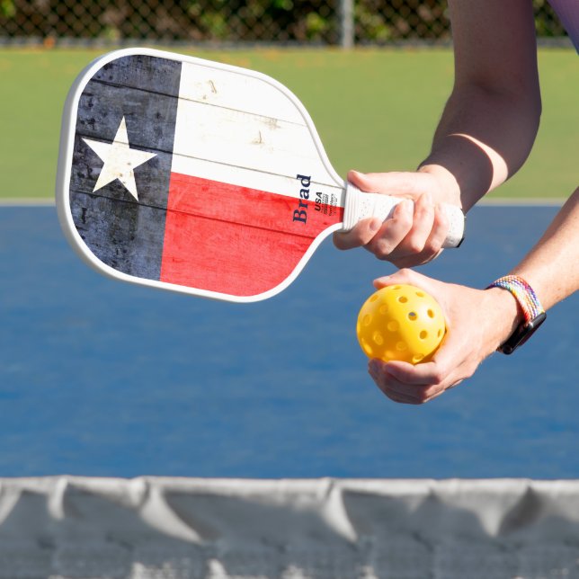 Palas De Pickleball Bandera Rusa de Texas Paddle personalizado de bola (in situ)