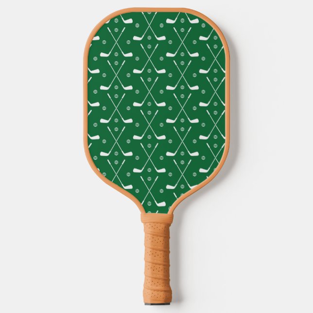 Palas De Pickleball Barco De Golf Y Fondo Verde (Anverso)