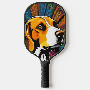Palas De Pickleball Beagle colorido de patrón