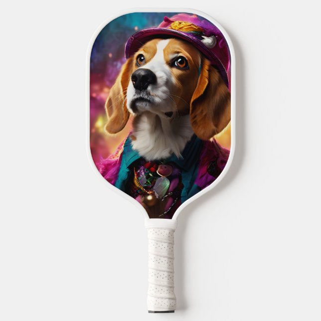 Palas De Pickleball Beagle en un Gorra rosado (Anverso)