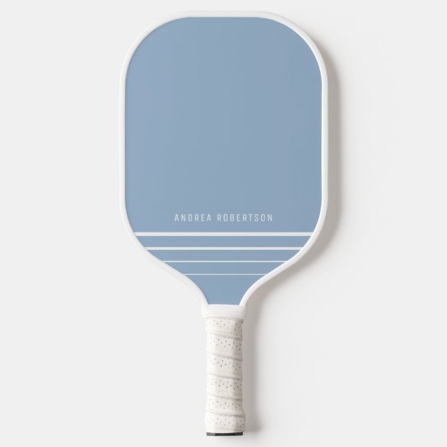 Palas De Pickleball Bebé simple azul y blanco Nombre mínimo personaliz (Anverso)