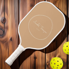 Palas De Pickleball Beso Peach moderno de mediados del siglo | Nombre