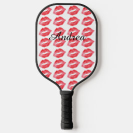 Palas De Pickleball Besos de lápiz labial monogramados