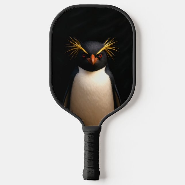 Palas De Pickleball Black 4 Luxe Paddle, Rockhopper Penguin (Reverso )