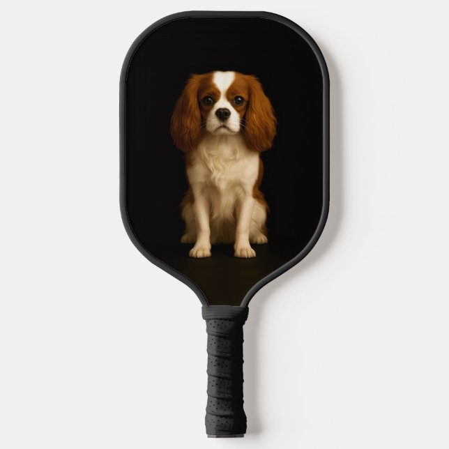 Palas De Pickleball Black 4 Luxe Pickleball Paddle, Cavalier Spaniel (Anverso)