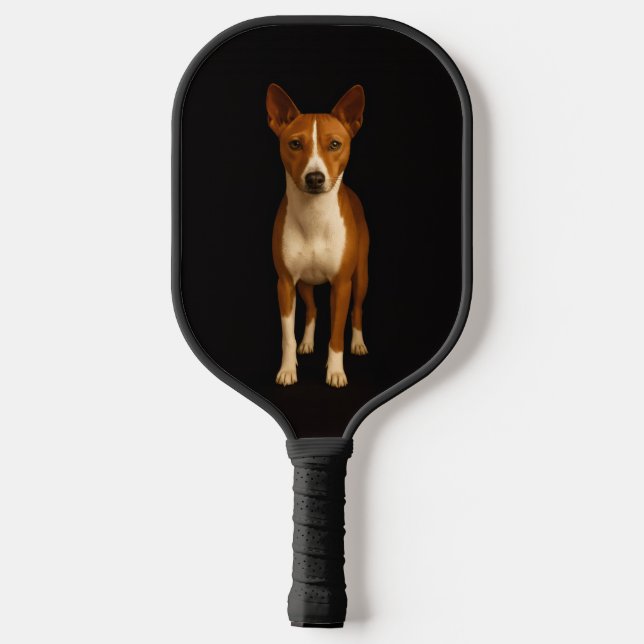 Palas De Pickleball Black 4 Luxe Pickleball Paddle, Classy Basenji Dog (Reverso )