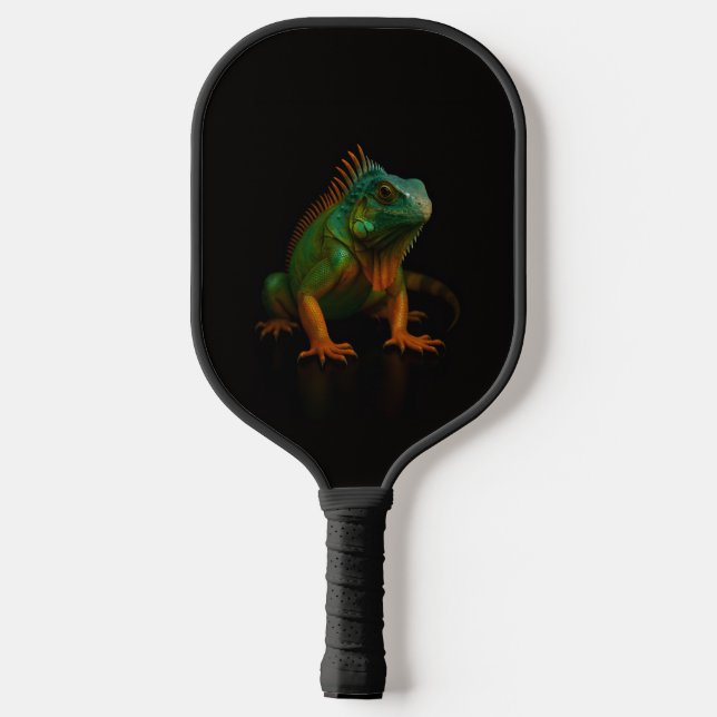 Palas De Pickleball Black 4 Luxe Pickleball Paddle, Green Iguana (Reverso )