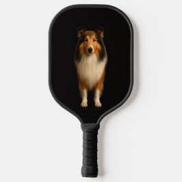 Palas De Pickleball Black 4 Luxe Pickleball Paddle, Loyal Collie Dog