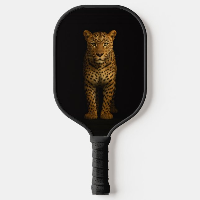 Palas De Pickleball Black 4 Luxe Pickleball Paddle, Majestic Leopard (Anverso)