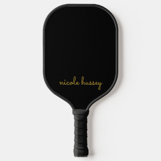 Palas De Pickleball Black and Gold Script | Stylish Monogram Modern