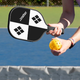 Palas De Pickleball Black and White Diamonds | Custom Modern Geometric
