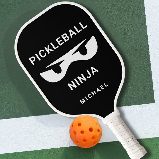 Palas De Pickleball Black and White Personalized Fun Ninja (Subido por el creador)