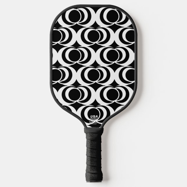 Palas De Pickleball Black and White Swirls Pickleball Paddle (Anverso)