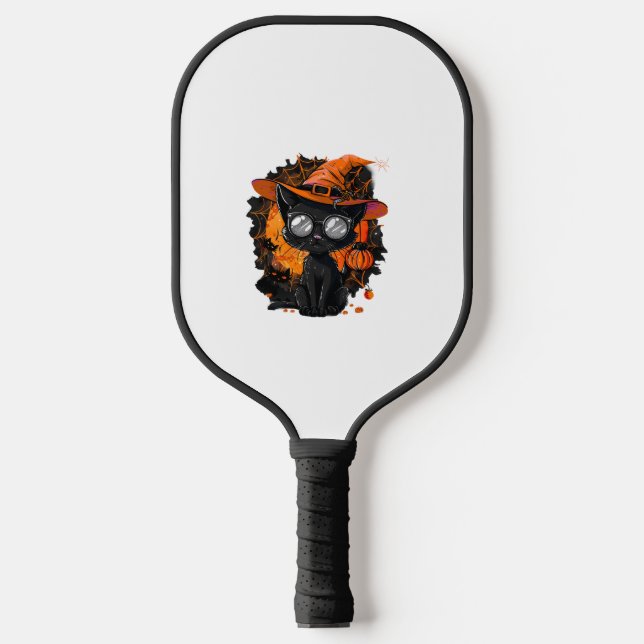 Palas De Pickleball Black Cat Halloween Disstuve Witchcraft Spider Web (Anverso)