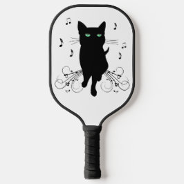 Palas De Pickleball Black Cat Surrounded by Whispering Notes of Music