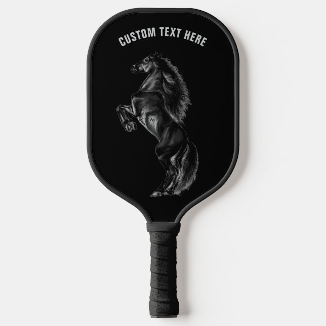 Palas De Pickleball Black Horse Pickleball Paddle Personalized Text (Anverso)