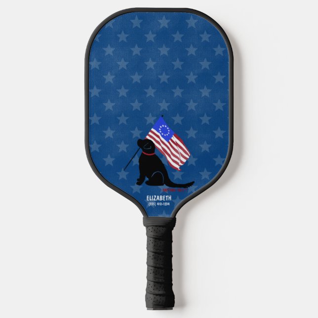 Palas De Pickleball Black Lab Bandera Americana Noche Paddle (Anverso)