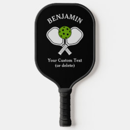 Palas De Pickleball Black Personalize Pickleball Name, Logo y texto