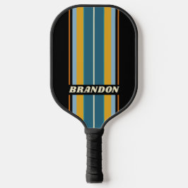 Palas De Pickleball Black Rainbow Board Stripes with Name