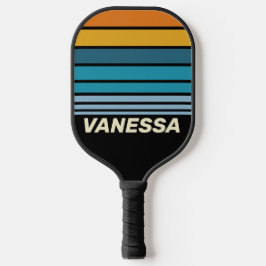 Palas De Pickleball Black Rainbow Horizon Striping with Name
