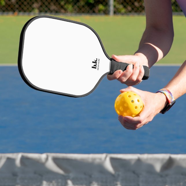 Palas De Pickleball Blanco con Letras Negras Personalizado Monogramado (in situ)