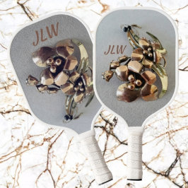 Palas De Pickleball Blanco lirio metalico gris y dorado vintage